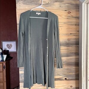 Women's Green Cardigan Sweater